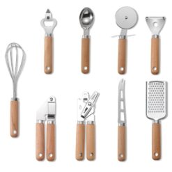 Kit de Utensilios Madera y Acero Alimenticio