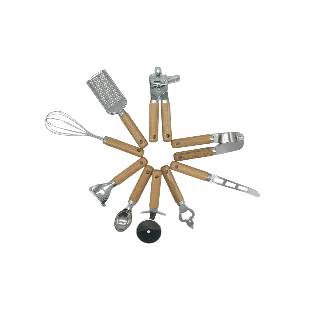Kit de Utensilios Madera y Acero Alimenticio - Imagen 2